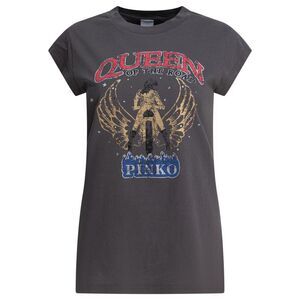 PINKO Women's Queen of the Road Graphic T-Shirt with Embellishments Women GREY